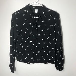 Cat Print Blouse